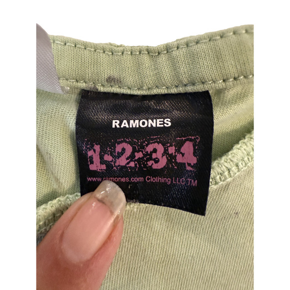 Ramones Shirt Women Large Green Italian Tour 1992 Band Tee Punk Rock H&M Divided - Picture 3 of 6